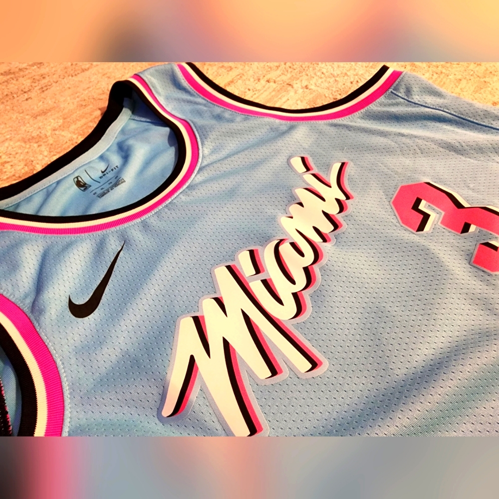 Authentic Heat Vice Nights Blue Pink Jimmy Butler Wade Herro Jersey Size XL